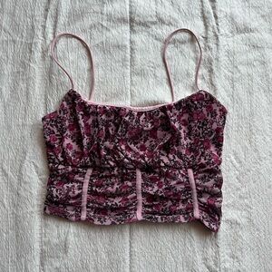 Garage Pink Floral Tube Top